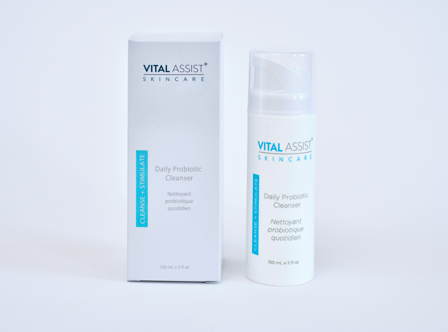 Vital Assist Skincare, Daily Probiotic Cleanser. pH Balance. pH Neutral. Cleanser. Gentle Cleanser. All Skin Types. 